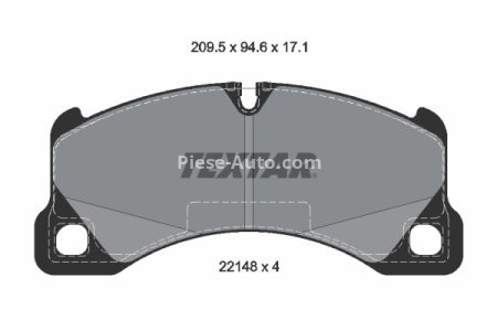 Set plăcuțe frână TEXTAR, față, pentru: PORSCHE CAYENNE 2.9/3.0/4.0H 05.17-