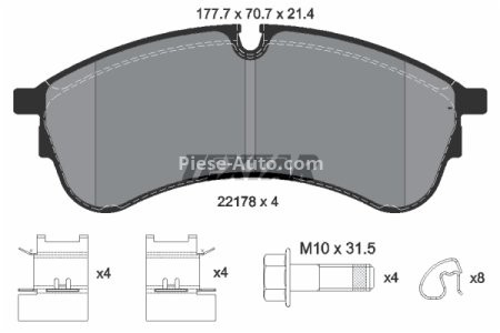 Set plăcuțe frână TEXTAR, față, pentru: VW CRAFTER, GRAND CALIFORNIA CAMPER 2.0D/Electric 09.16-