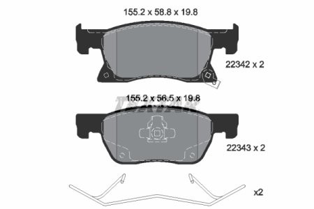 Set plăcuțe frână TEXTAR, față, (cu accesorii), pentru: OPEL ASTRA K, ASTRA K/KOMBI 1.0-1.6D 06.15-