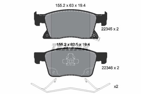 Set plăcuțe frână TEXTAR, față, (roti de 16 inci), pentru: OPEL ASTRA K, ASTRA K/KOMBI 1.0-1.6D 06.15-