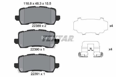 Set plăcuțe frână TEXTAR, spate, pentru: ACURA MDX, TLX; HONDA ODYSSEY 2.4/3.5 11.13-
