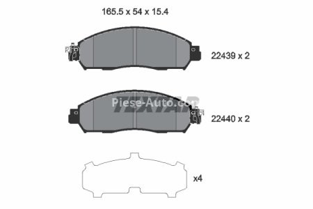 Set plăcuțe frână TEXTAR, față, pentru: NISSAN LEAF, NV200, NV200 / EVALIA Electric 05.14-