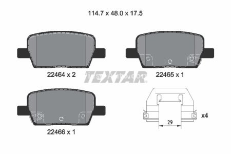 Set plăcuțe frână TEXTAR, spate, pentru: CHEVROLET CAMARO 2.0/3.6 09.15-