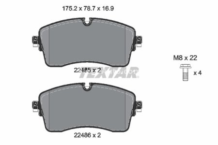 Set plăcuțe frână TEXTAR, față, pentru: JAGUAR E-PACE; LAND ROVER DISCOVERY SPORT, RANGE ROVER EVOQUE 1.5H-2.2D 06.11-