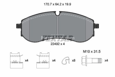 Set plăcuțe frână TEXTAR, spate, pentru: VW CRAFTER, GRAND CALIFORNIA CAMPER 2.0D/Electric 09.16-