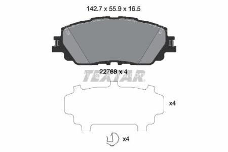 Set plăcuțe frână TEXTAR, față, pentru: LEXUS ES, UX; TOYOTA CAMRY, C-HR, COROLLA, PRIUS, RAV 4 V 1.2-Electric 10.16-