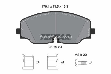 Set plăcuțe frână TEXTAR, față, pentru: VW ATLAS 2.0/3.6 12.16-