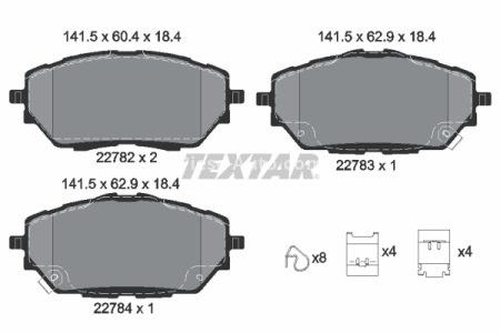 Set plăcuțe frână TEXTAR, față, pentru: TOYOTA C-HR, COROLLA 1.2-2.0H 10.16-