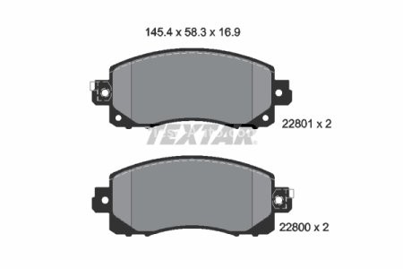 Set plăcuțe frână TEXTAR, față, pentru: SUBARU FORESTER, IMPREZA, OUTBACK, XV 1.6-2.5 10.16-