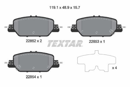 Set plăcuțe frână TEXTAR, spate, pentru: HONDA CR-V V 1.5-2.4 12.16-