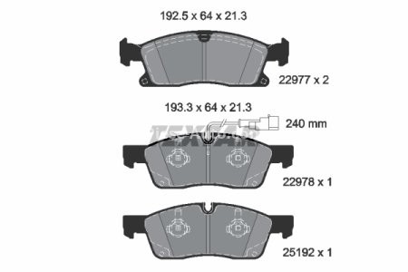 Set plăcuțe frână TEXTAR, față, pentru: MASERATI LEVANTE 3.0/3.0D 06.16-