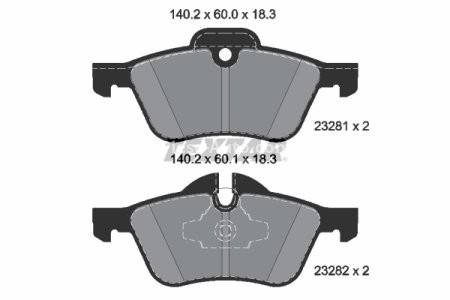 Set plăcuțe frână TEXTAR, față, pentru: MINI (R50, R53), (R52) 1.4D/1.6 06.01-07.08