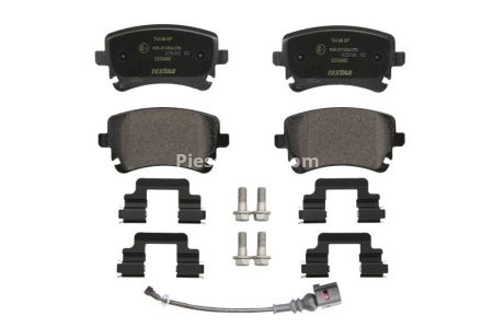 Set plăcuțe frână TEXTAR, spate, pentru: VW CALIFORNIA T5 CAMPER, CALIFORNIA T6 CAMPER, MULTIVAN T5, MULTIVAN T6, TRANSPORTER T5, TRANSPORTER T6, TRANSPORTER T6 / CARAVELLE T6 1.9D-Electric 04.03-