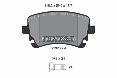 Set plăcuțe frână TEXTAR, spate, pentru: BENTLEY CONTINENTAL, CONTINENTAL FLYING SPUR, FLYING SPUR 4.0-6.0ALK 03.05-