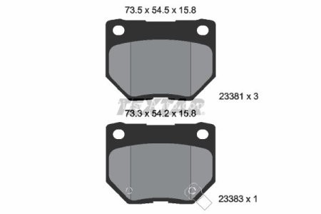 Set plăcuțe frână TEXTAR, spate, pentru: SUBARU IMPREZA 2.0/2.5 12.00-12.08