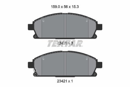 Set plăcuțe frână TEXTAR, față, pentru: NISSAN PATHFINDER II, QUEST, SERENA, X-TRAIL I 2.0-4.1 11.92-