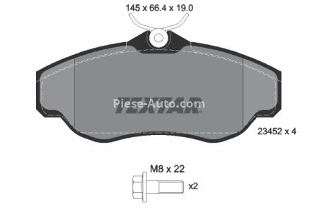 Set plăcuțe frână TEXTAR, față, (cu suruburi ghidare etrier frână), pentru: LAND ROVER DISCOVERY II, RANGE ROVER II 2.5D-4.6 07.94-06.04