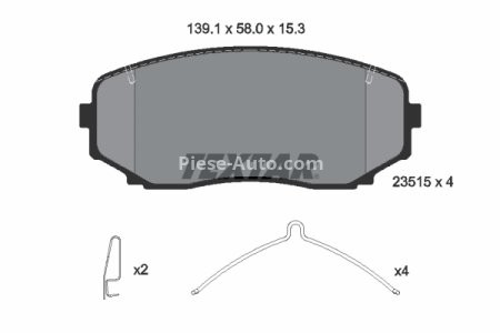 Set plăcuțe frână TEXTAR, față, pentru: MITSUBISHI ECLIPSE, OUTLANDER III 1.5-2.4H 08.12-