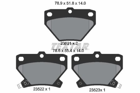 Set plăcuțe frână TEXTAR, spate, pentru: TOYOTA CELICA, COROLLA, COROLLA VERSO, IST, MATRIX, PRIUS, VIOS / SOLUNA VIOS, YARIS, YARIS VERSO 1.0-2.0D 08.87-12.09