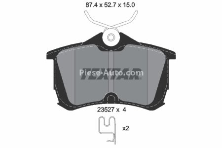Set plăcuțe frână TEXTAR, spate, pentru: HONDA ACCORD VI, ACCORD VII; TOYOTA COROLLA 1.3-3.0 07.92-05.08