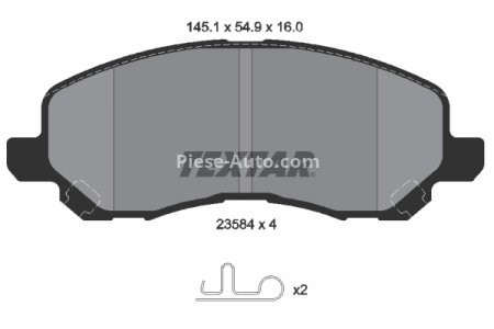 Set plăcuțe frână TEXTAR, față, pentru: CHRYSLER 200, SEBRING; DODGE AVENGER, CALIBER; JEEP COMPASS; LANCIA FLAVIA 1.8-3.6ALK 06.06-