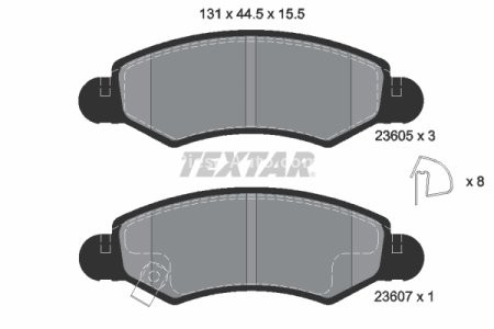 Set plăcuțe frână TEXTAR, față, pentru: OPEL AGILA; SUBARU JUSTY III; SUZUKI IGNIS I, IGNIS II, WAGON R, WAGON R+ 1.0-1.5 05.00-
