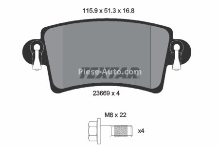 Set plăcuțe frână TEXTAR, spate, pentru: NISSAN INTERSTAR; OPEL MOVANO A; RENAULT MASTER II 1.9D-3.0D 07.98-