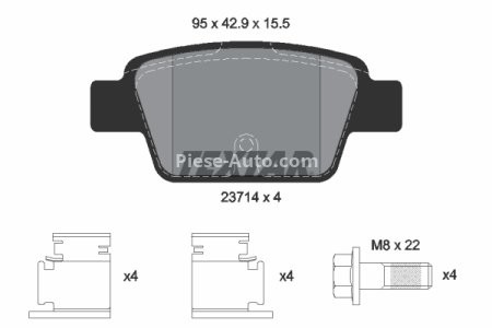 Set plăcuțe frână TEXTAR, spate, pentru: ALFA ROMEO MITO; FIAT BRAVO II, LINEA, MULTIPLA, STILO; LANCIA DELTA III 1.2-2.4 04.99-