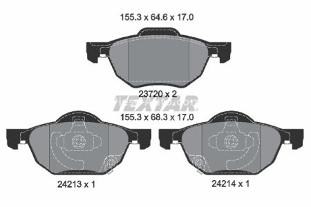 Set plăcuțe frână TEXTAR, față, pentru: HONDA ACCORD VII 2.0-3.0 09.02-05.08