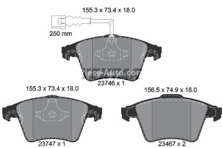 Set plăcuțe frână TEXTAR, față, pentru: VW CALIFORNIA T5 CAMPER, CALIFORNIA T6 CAMPER, MULTIVAN T5, TRANSPORTER T5, TRANSPORTER T6, TRANSPORTER T6 / CARAVELLE T6 1.9D-3.2 04.03-