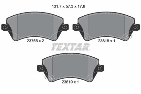 Set plăcuțe frână TEXTAR, față, pentru: TOYOTA COROLLA 1.4-2.0D 01.01-03.08 3