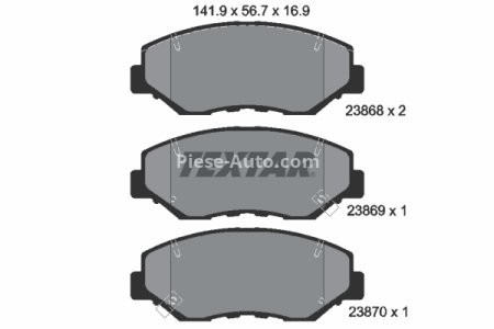 Set plăcuțe frână TEXTAR, față, pentru: HONDA ACCORD VII, CIVIC IX, CIVIC X, CR-V II, CR-V IV, ELEMENT, PILOT 1.0-3.5 09.01-