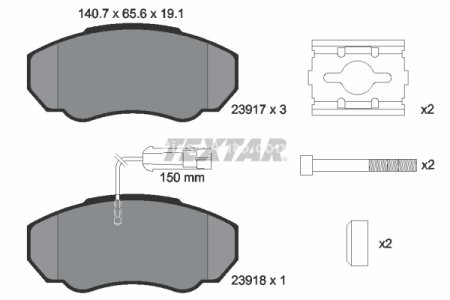 Set plăcuțe frână TEXTAR, față, pentru: FIAT DUCATO 2.2D/2.3D/3.0D 07.06-