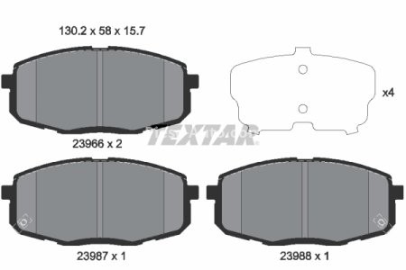 Set plăcuțe frână TEXTAR, față, pentru: HYUNDAI I30; KIA CARENS II, CEE'D, PRO CEE'D, SELTOS 1.4-2.0LPG 07.02-