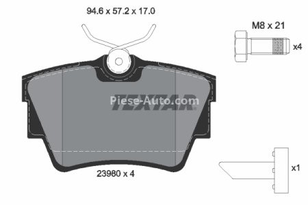 Set plăcuțe frână TEXTAR, spate, pentru: FIAT TALENTO; NISSAN NV300, PRIMASTAR; OPEL ADMIRAL A, VIVARO A, VIVARO B; RENAULT TRAFIC II, TRAFIC III 1.6D-4.6 04.65-