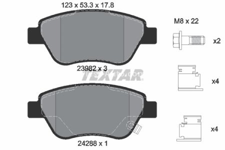 Set plăcuțe frână TEXTAR, față, pentru: FIAT DOBLO/MINIVAN; OPEL ADAM, CORSA D, CORSA D/HATCHBACK 1.0-1.9D 07.03-