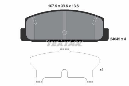 Set plăcuțe frână TEXTAR, spate, pentru: MAZDA 323 F V, 323 F VI, 323 S VI, 6, 626 III, 626 V, PREMACY, RX-7 I, RX-7 II, RX-7 III; MITSUBISHI GALANT IV 1.1-2.5 09.80-07.13