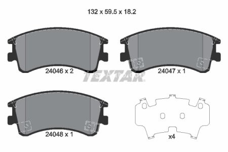 Set plăcuțe frână TEXTAR, față, pentru: MAZDA 6 1.8-2.3 01.02-02.08
