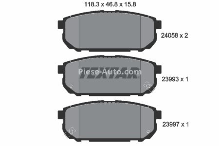 Set plăcuțe frână TEXTAR, spate, pentru: KIA SORENTO I 2.4-3.5 08.02-12.11