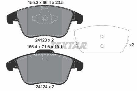 Set plăcuțe frână TEXTAR, față, pentru: LAND ROVER RANGE ROVER EVOQUE; MG MG HS 1.5-2.2D 06.11-