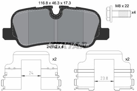 Set plăcuțe frână TEXTAR, spate, pentru: LAND ROVER DISCOVERY IV, RANGE ROVER III, RANGE ROVER SPORT I 3.0-5.0 05.05-12.18
