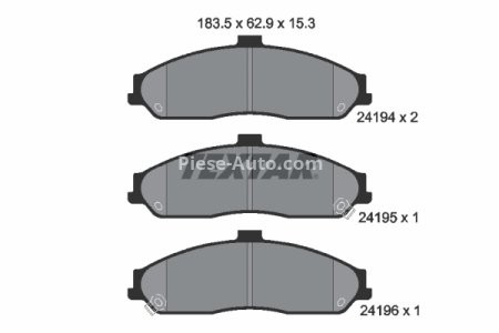 Set plăcuțe frână TEXTAR, față, pentru: CADILLAC XLR; CHEVROLET CORVETTE, CORVETTE Z06 4.4-7.0 01.97-