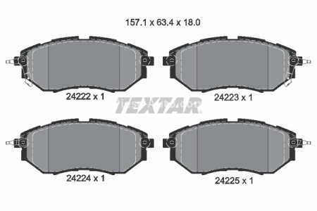 Set plăcuțe frână TEXTAR, față, pentru: SUBARU FORESTER, IMPREZA, LEGACY IV, LEGACY V, LEGACY VI, LEVORG, OUTBACK, TRIBECA 1.6-3.6 09.03-