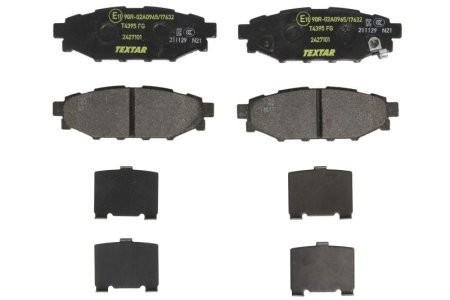 Set plăcuțe frână TEXTAR, spate, pentru: PORSCHE 911; SUBARU BRZ, FORESTER, IMPREZA, LEGACY IV, LEGACY V, OUTBACK, WRX, XV; TOYOTA GT 86 1.5-3.6 07.77-