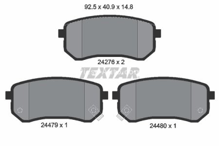 Set plăcuțe frână TEXTAR, spate, pentru: HYUNDAI I10 I, I10 II; KIA PICANTO I, PICANTO II 1.0-1.2 04.04-