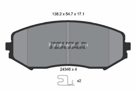 Set plăcuțe frână TEXTAR, față, pentru: SUZUKI GRAND VITARA I, GRAND VITARA II, XL7 1.6-3.6 03.98-