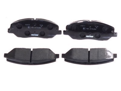Set plăcuțe frână TEXTAR, față, (cu accesorii), pentru: HYUNDAI GENESIS, GRAND SANTA FÉ, SANTA FÉ II, SANTA FÉ III, SANTA FÉ II/SUV; KIA BORREGO, SORENTO I, SORENTO II, SORENTO II/SUV 2.0-3.8 03.06-