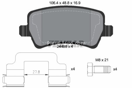 Set plăcuțe frână TEXTAR, spate, pentru: VOLVO S60 II, S80 II, V60 I, V70 III, V70 III/KOMBI, XC60 I, XC70 II; LAND ROVER RANGE ROVER EVOQUE 1.5-4.4 03.06-12.19