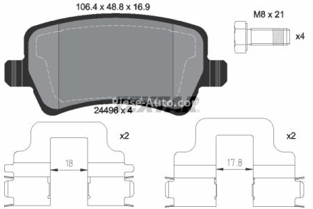 Set plăcuțe frână TEXTAR, spate, pentru: VOLVO S60 II, S80 II, V60 I, V70 III, V70 III/KOMBI, XC70 II; FORD GALAXY II, GALAXY MK II, S-MAX; LAND ROVER FREELANDER 2 1.5-4.4 03.06-12.18