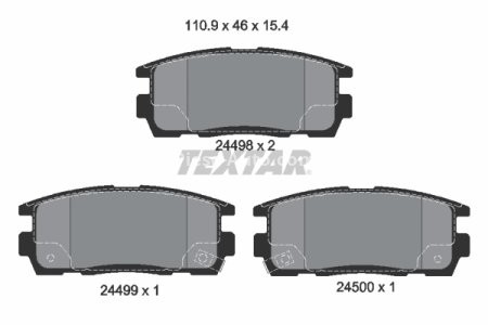 Set plăcuțe frână TEXTAR, spate, pentru: CHEVROLET CAPTIVA, EQUINOX; GMC TERRAIN; OPEL ANTARA A; PONTIAC TORRENT 2.0D-3.4 04.03-